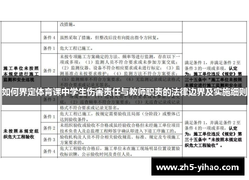如何界定体育课中学生伤害责任与教师职责的法律边界及实施细则