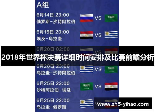 2018年世界杯决赛详细时间安排及比赛前瞻分析