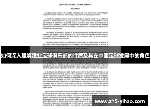 如何深入理解建业足球俱乐部的性质及其在中国足球发展中的角色